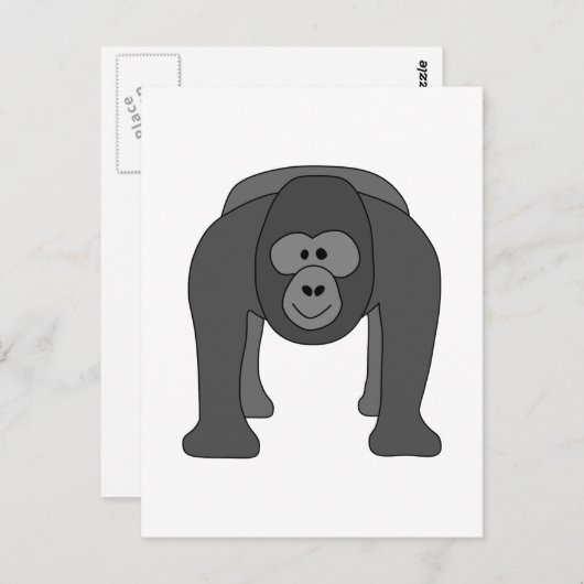 Gorilla Cartoon Briefkaart (Voorkant / Achterkant)