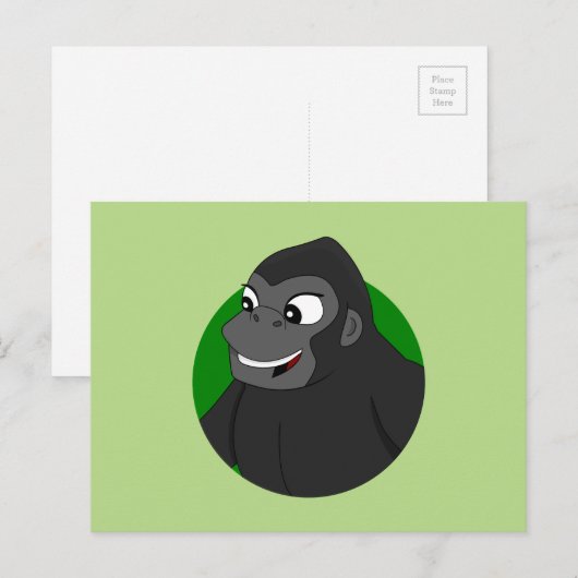 Gorilla Cartoon Briefkaart (Voorkant / Achterkant)