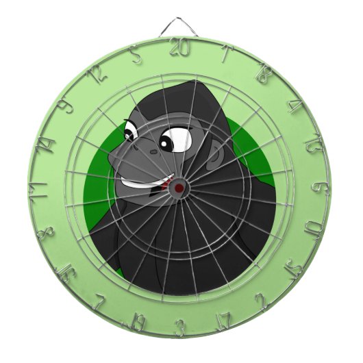Gorilla Cartoon-dartboard met kunstwerken Dartbord (Voorkant)