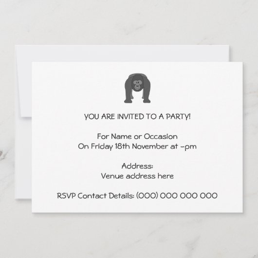 Gorilla Cartoon Kaart (Voorkant)