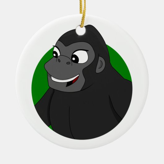 Gorilla Cartoon Keramisch Ornament (Voorkant)