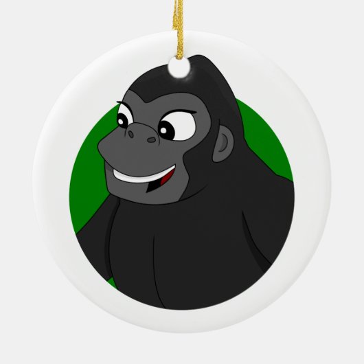 Gorilla Cartoon Keramisch Ornament (Achterkant)