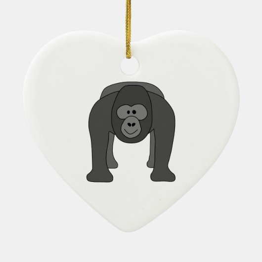 Gorilla Cartoon Keramisch Ornament (Achterkant)