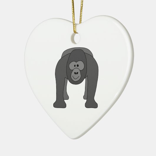 Gorilla Cartoon Keramisch Ornament (Links)