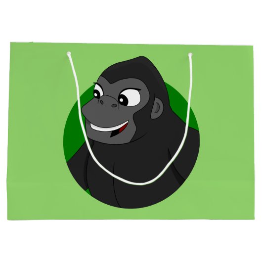 Gorilla Cartoon Large Gift Bag Groot Cadeauzakje (Achterkant)