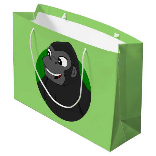 Gorilla Cartoon Large Gift Bag Groot Cadeauzakje (Achterkant Gekanteld)