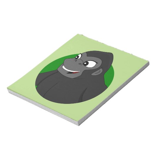 Gorilla Cartoon-notebookscherm Notitieblok (Linkerzijde)