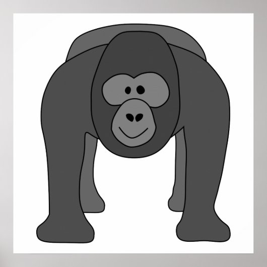 Gorilla Cartoon Poster (Voorkant)