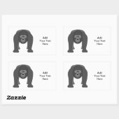 Gorilla Cartoon Rechthoekige Sticker (Vel)