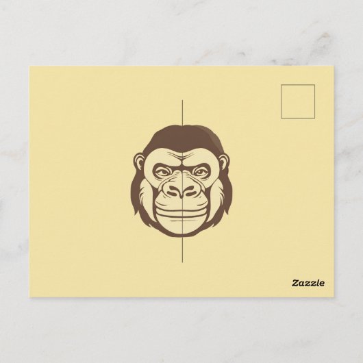 Gorilla Cartoon Tekening Briefkaart (Achterkant)