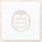 Gorilla Cartoon Tekening Glazen Onderzetter (Achterkant)
