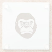 Gorilla Cartoon Tekening Glazen Onderzetter (Achterkant)
