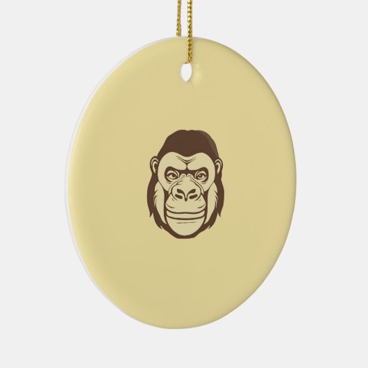 Gorilla Cartoon Tekening Keramisch Ornament (Rechts)