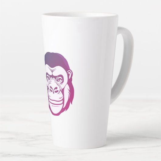 Gorilla Cartoon Tekening Latte Mok (Rechterhoek)