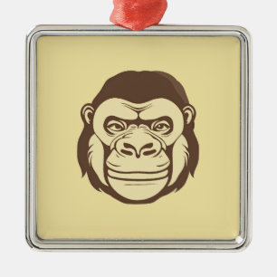 Gorilla Cartoon Tekening Metalen Ornament