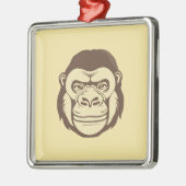 Gorilla Cartoon Tekening Metalen Ornament (Links)