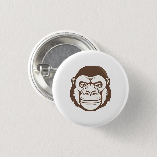 Gorilla Cartoon Tekening Ronde Button 3,2 Cm (Voorkant /achterkant)