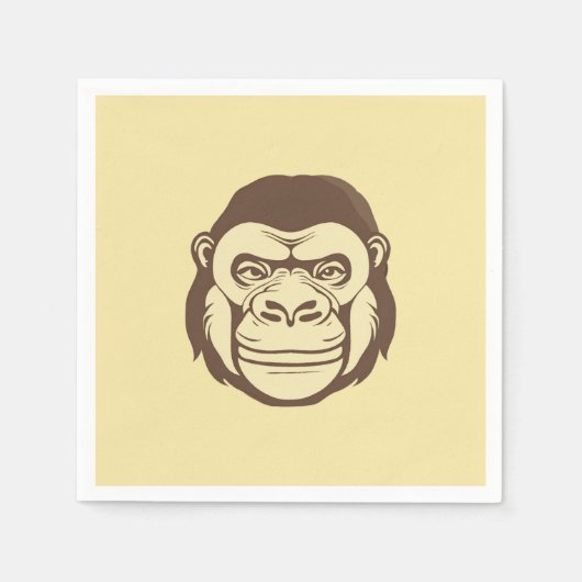 Gorilla Cartoon Tekening Servet (Voorkant)