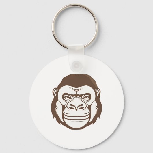 Gorilla Cartoon Tekening Sleutelhanger (Voorkant)
