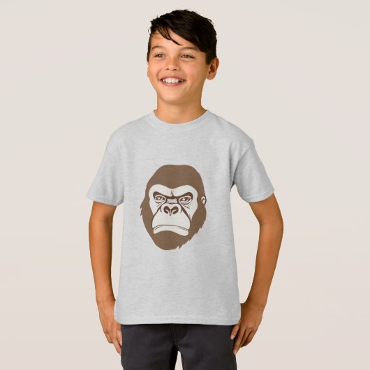 Gorilla Cartoon Tekening T-shirt (Voorkant volledig)