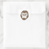 Gorilla Cartoon Tekening Vierkante Sticker (Tas)