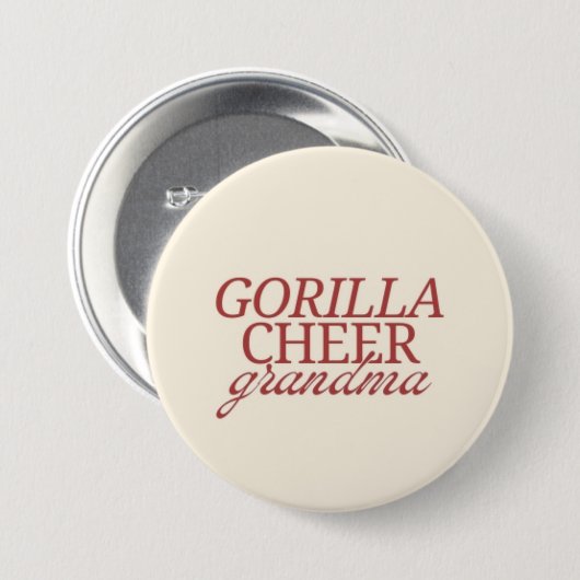 Gorilla Cheer Grandma Ronde Button 7,6 Cm (Voorkant /achterkant)