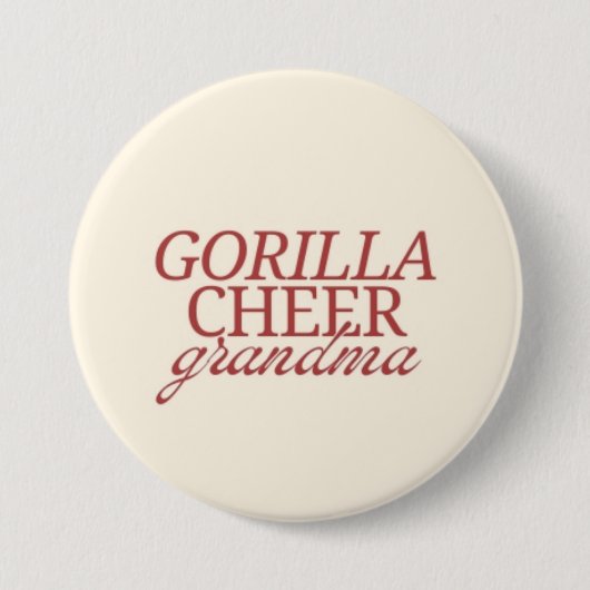 Gorilla Cheer Grandma Ronde Button 7,6 Cm (Voorkant)
