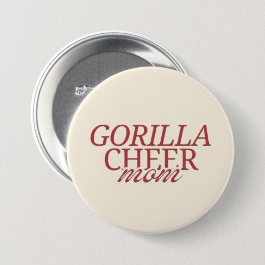 Gorilla Cheer mom Ronde Button 7,6 Cm (Voorkant /achterkant)