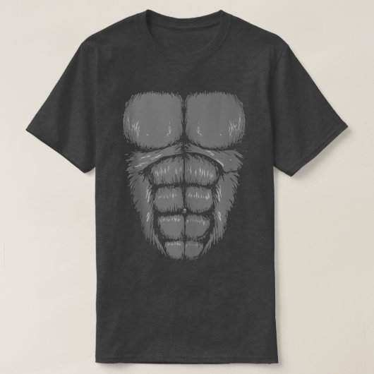 Gorilla Chest Muscles Abs Costume Art Halloween Ea T-shirt (Design voorkant)