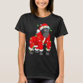 Gorilla Christmas Lights Santa Costume Cute Animal T-shirt (Voorkant)