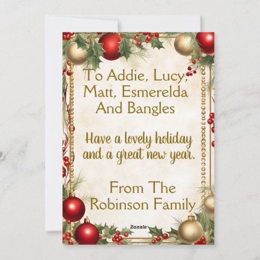 Gorilla Christmas Tree Oerwoud Bell Feestdagenkaart (Achterkant)