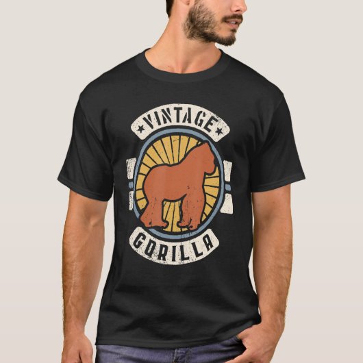 Gorilla  Classic Retro 60s 70s Dier T-shirt (Voorkant)