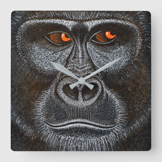 Gorilla Clock Vierkante Klok (Voorkant)