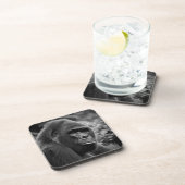 Gorilla Close Up zwart-wit portret Bier Onderzetter (Rechterzijde)