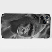 Gorilla Close Up zwart-wit portret iPhone Hoesje (Achterkant horizontaal)