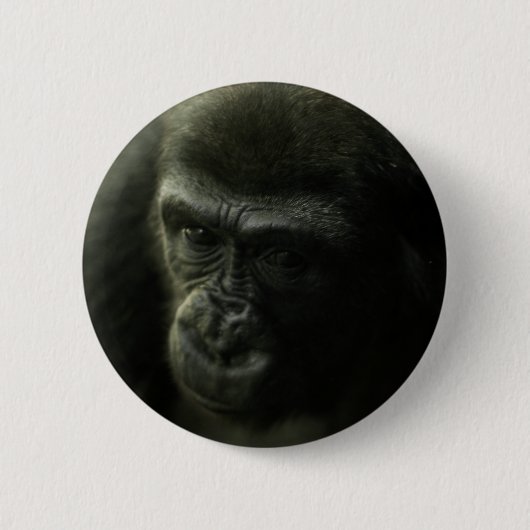 Gorilla Closeup.png Ronde Button 5,7 Cm (Voorkant)