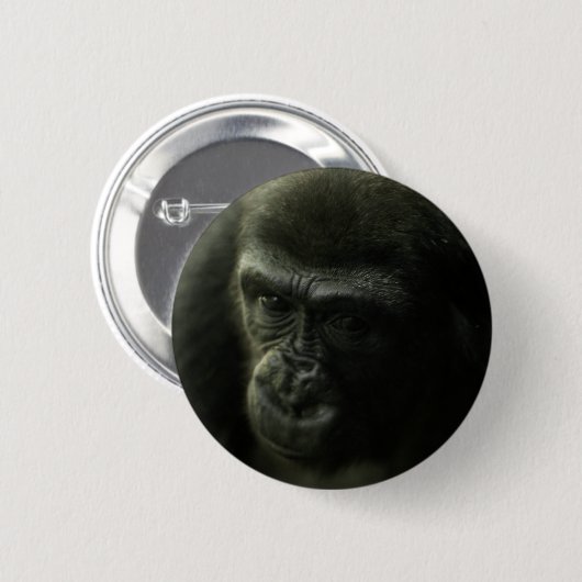 Gorilla Closeup.png Ronde Button 5,7 Cm (Voorkant /achterkant)