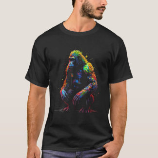 Gorilla Colourful Artwork  Animal Monkey Zoo Goril T-shirt