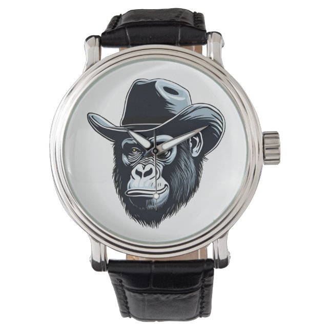 Gorilla Cowboy Horloge (Voorkant)