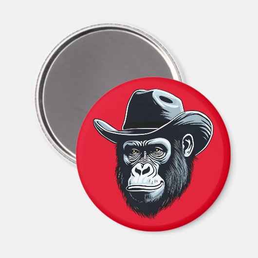 Gorilla Cowboy Magneet (Voorkant / Achterkant)