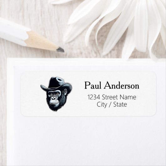 Gorilla Cowboy Retouradreslabels Etiket (Insitu)