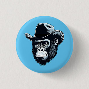 Gorilla Cowboy Ronde Button 3,2 Cm