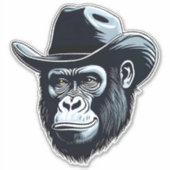 Gorilla Cowboy Sticker (Voorkant)
