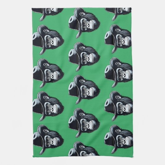 Gorilla Cowboy Theedoek (Verticaal)