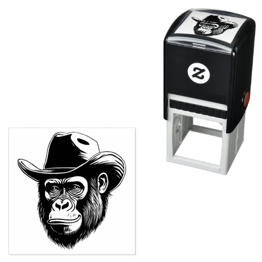 Gorilla Cowboy Zelfinktende Stempel (In situ)