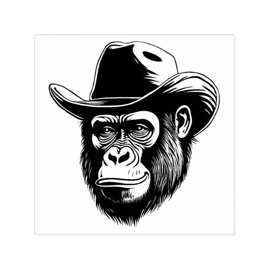 Gorilla Cowboy Zelfinktende Stempel (Design)