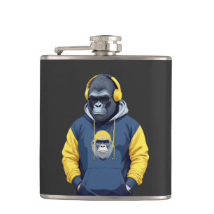 Gorilla Dearing Hoodie Grappig Cool Dier Karakter Heupfles