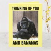 GORILLA DENKT AAN JE GRAPPIGE WENSKAART KAART (Gele Bloem)