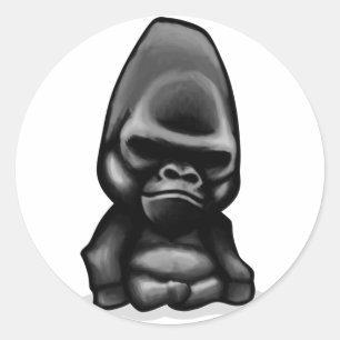 Gorilla Design Ronde Sticker