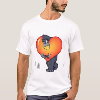 Gorilla die een reusachtig hart draagt t-shirt